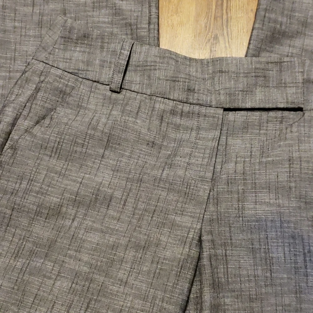 Larry levine hatched grey wide leg stretch trouser